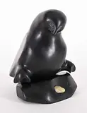 Simeonie Uppik, Untitled - Mama Bird, black stone carving