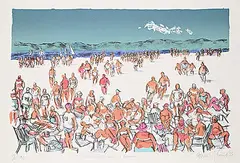 Molly Lamb Bobak, British Columbia Beach #17/17 #A/P, colour lithograph on paper