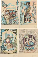 Salvador Dalí, Papillons Anciennes Portfolio #243/250, 1977, colour lithographs on paper