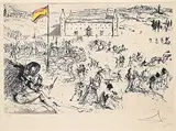 The Coronation of the King of Spain #349/350 by Salvador Dalí, colour etching on paper, sold Mar 2025
