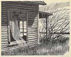 Alfred William Davey, Whispering Winds #37/200, relief print on paper