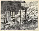 Alfred William Davey, Whispering Winds #37/200, relief print on paper