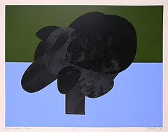 Donald Harvey, Black, Green and Blue #7/15, 1973, colour silkscreen on paper