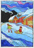 Deryk Houston, Winter Memories #3/30, hand coloured silkscreen