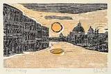 Herbert Johannes Joseph Siebner, Good Morning Venice #Artist's Proof, 1981, lino block on paper