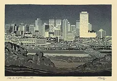 George Weber, City by Night, Edmonton #23/220, 1978, colour silkscreen on paper