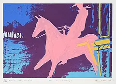 Alan Wood, Horse and Cowboy [Ranch Series Four #4] #44/200, 1983, colour silkscreen on paper