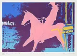 Alan Wood, Horse and Cowboy [Ranch Series Four #4] #44/200, 1983, colour silkscreen on paper
