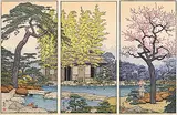 Tōshi Yoshida, The Garden of the Three Friends [Triptych]