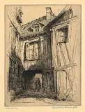 Caroline Armington, La Rue du Hallagea, Rouen #6/20 [4th State], 1920, etching on paper