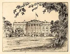 Caroline Armington, The White House, 1924, etching on paper