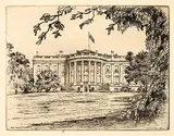 Caroline Armington, The White House, 1924, etching on paper