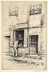 Frank Armington, Cordonnier de Bonneval #6/100, 1924, etching on paper