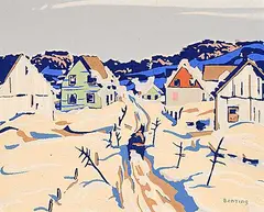 Frederick Grant Banting, Untitled - Sleigh Ride in Winter, colour silkscreen on paper