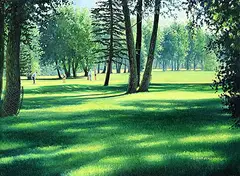 Richard Berg, Untitled - Inglewood Golf Course, acrylic on canvas