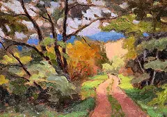 Antoine Bittar, Forest Path, 2017, oil on wood board