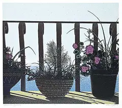 Ronald Bolt, Giovanni's Balcony #77/150, 1987, colour silkscreen on paper