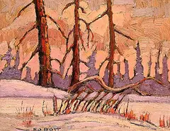 Nicholas J. Bott, Seasons [Smithers BC], 1960, oil on wood board