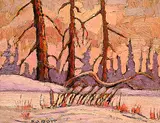 Nicholas J. Bott, Seasons [Smithers BC], 1960, oil on wood board
