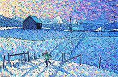 William Roy Brownridge, The Lonely Road, acrylic on canvas