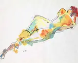 Alan Briks, Autumn Repose, mixed media on paper
