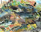 Alan Briks, River Rhythm [Kennedy River, Vancouver Island BC], 2011, mixed media on paper