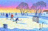 William Roy Brownridge, Three Generations - Manitoba Childhood, acrylic on canvas