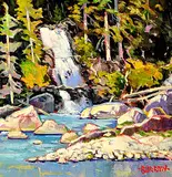 John H. Burrow, Seymour Valley Falls, acrylic on canvas board