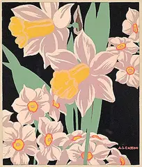 A. J. Casson, Untitled - Daffodils, colour silkscreen on paper