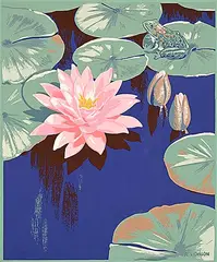 A. J. Casson, Untitled - Frog on Lilypad, colour silkscreen on paper
