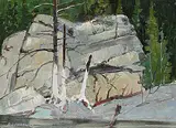 Robert Lee Chadwick, Stumps on the Hawk River, Haliburton, Ont., oil on canvas board