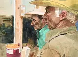 Phil Clark, Ranch People [Cam + Bob], 1984, watercolour and graphite on paper
