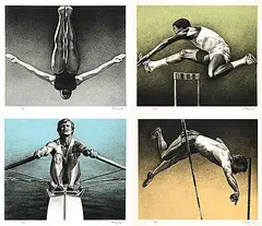 Ken Danby, Olympic Suite #116/150, 1976, colour silkscreen on paper