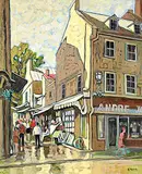Jean-Guy Desrosiers, Rue des artistes peintres [Quebec], oil on wood board