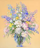 Emily Louise Orr Elliott, Untitled - Blue and Purple Bouquet, pastel on paper