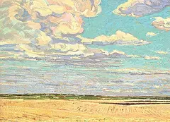 Gilbert A. Flodberg, September Sky, 1981, oil on wood board