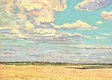 Gilbert A. Flodberg, September Sky, 1981, oil on wood board