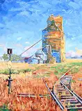 Graham Forsythe, Hanna Grain Elevator, 2000, oil on canvas