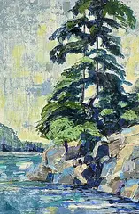 Rosemarie Gall, Untitled - Coastal Trees, acrylic on canvas