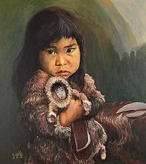 Gabriel Joseph Gely, Untitled - Child with Doll, 1973, oil on canvas