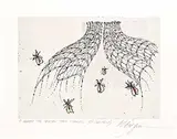 Edward William Godwin, C Adrift the Tartan Time Tunnel #P.P. [Unique], hand coloured etching on paper
