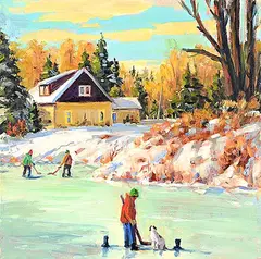 Ron Hedrick, Untitled - On the Ice, oil on canvas