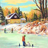 Ron Hedrick, Untitled - On the Ice, oil on canvas