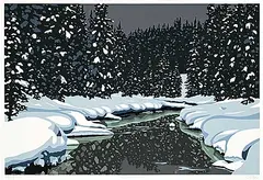 J. Thomas Hinton, Winter Silence #58/75, 1993, colour silkscreen on paper