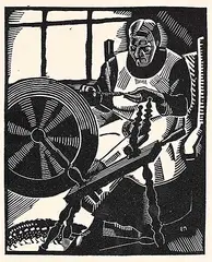 Edwin Holgate, The Spinning Wheel, 1927, wood engraving on paper