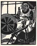 Edwin Holgate, The Spinning Wheel, 1927, wood engraving on paper