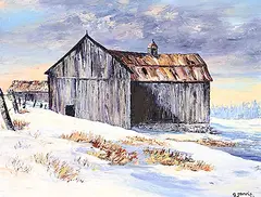 Georgia Jarvis, The Old Barn, 1973, oil on canvas board