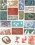 'Twenty Kerr Block Prints' Portfolios 1 and 2 by Illingworth Kerr, lino block on paper, sold Dec 2024