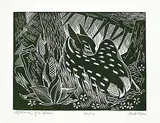 Afternoon of a Fawn #92/100 by Illingworth Kerr, lino block on paper, sold Dec 2024