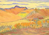 Mary Spice Kerr, South-West of Calgary, 1954, oil on paper board